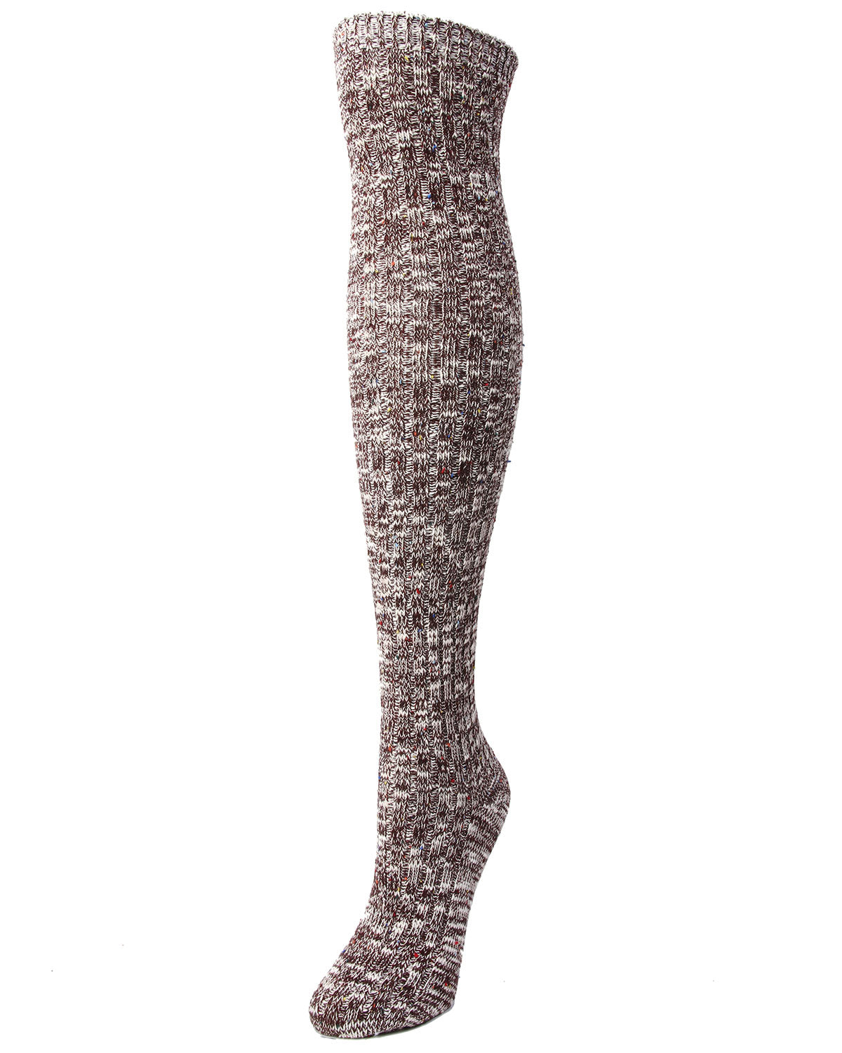 Overcast Marled Rib Over the Knee Socks : Color: Fig