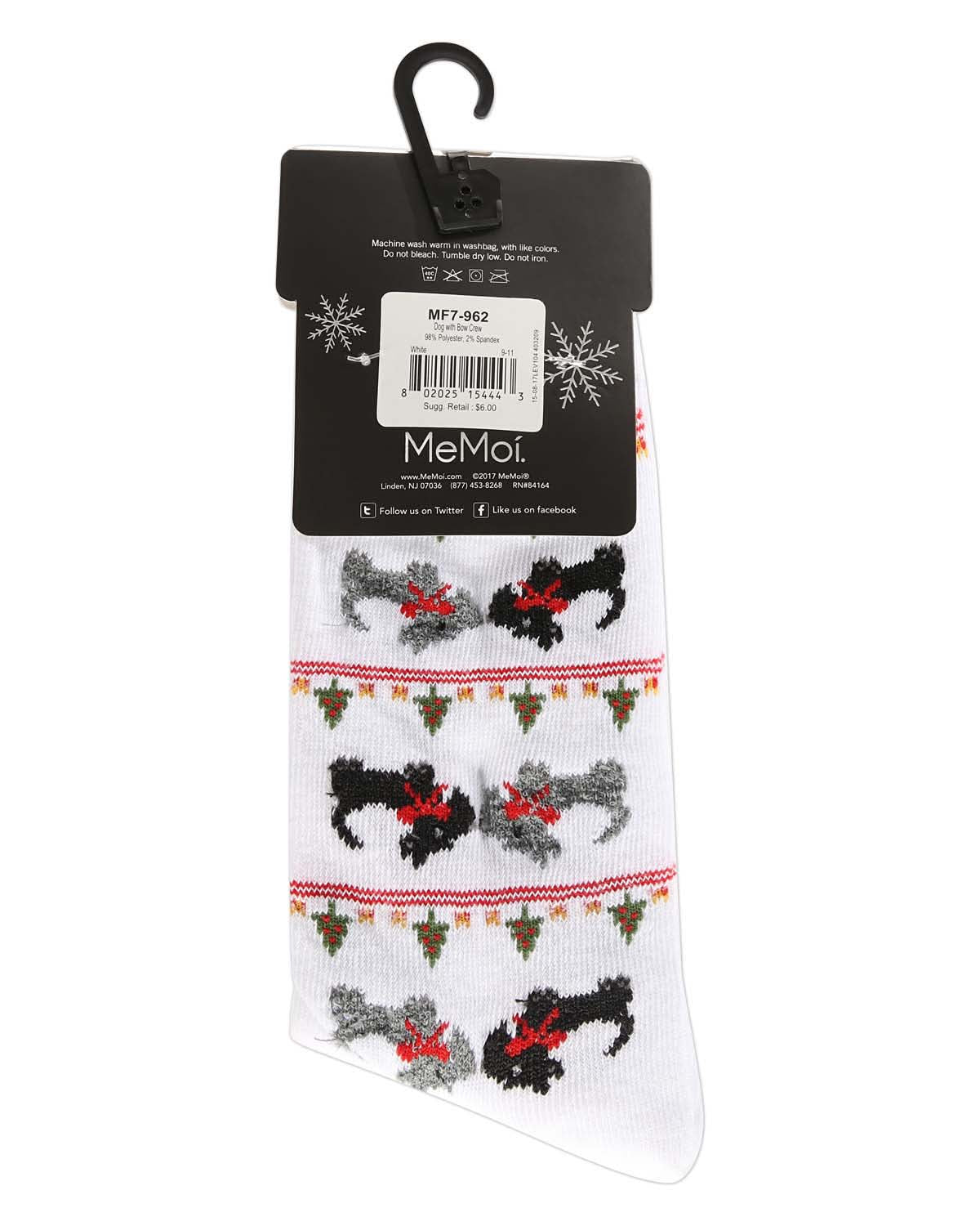 Women's Christmas Scottie Dog Crew Socks