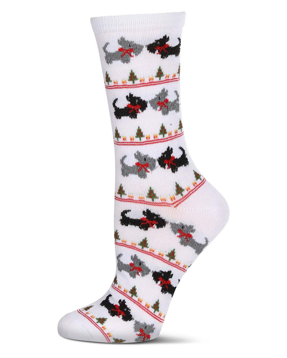 Women's Christmas Scottie Dog Crew Socks