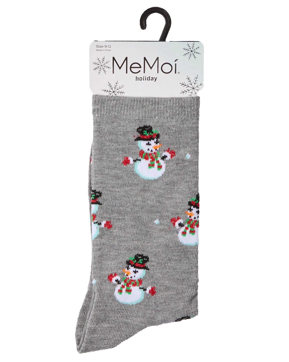 Women's Let it Snowman Holiday Crew Socks : Color: Medium Gray Heather