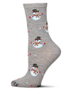 Women's Let it Snowman Holiday Crew Socks : Color: Medium Gray Heather