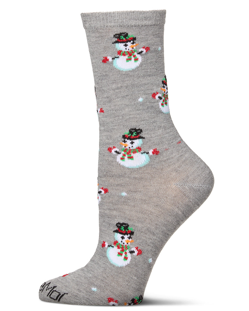 Women's Let it Snowman Holiday Crew Socks