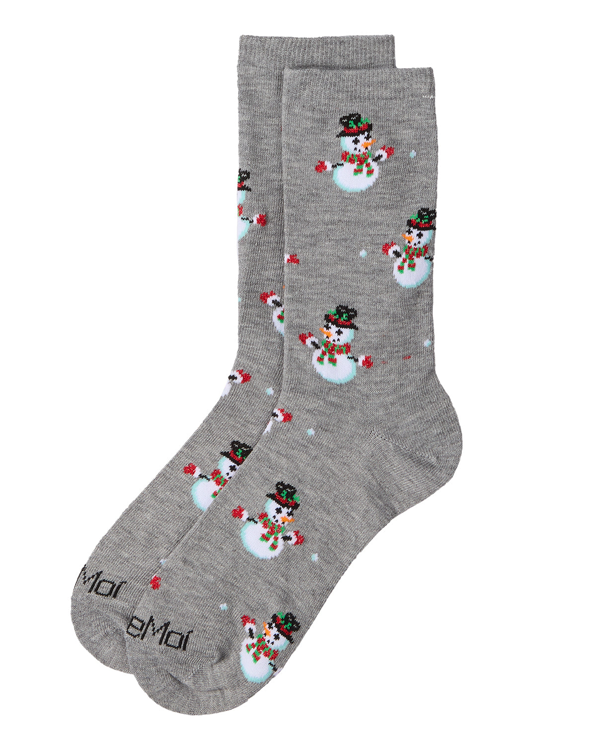 Women's Let it Snowman Holiday Crew Socks : Color: Medium Gray Heather