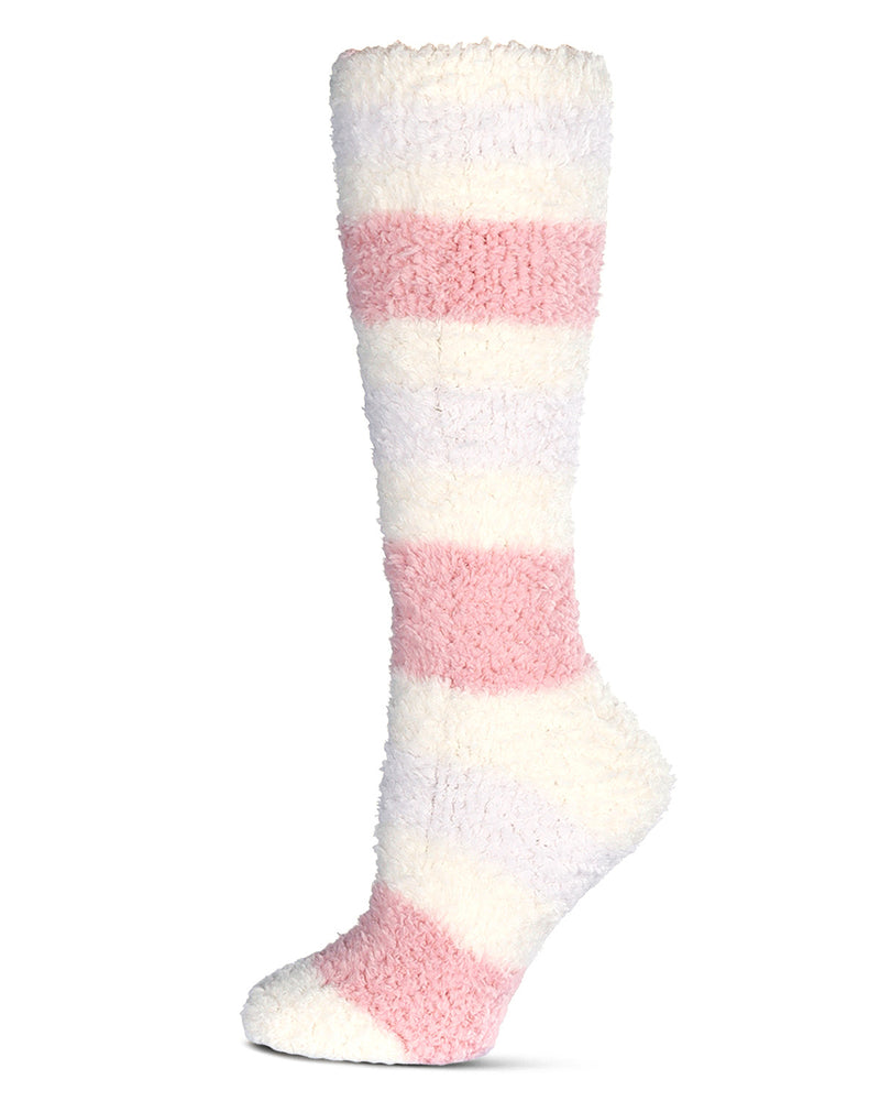 Women's Multi-Stripe Teddy Bear Plush Knee High Socks