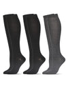 Women's 3 Pairs Buttersoft Knee-High Socks : Color: Black Marled