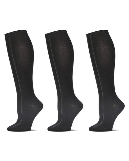 Women's 3 Pairs Buttersoft Knee-High Socks : Color: Black