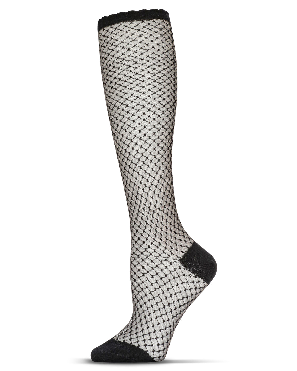 Women's Diamond Trellis Knee High Socks : Color: Black