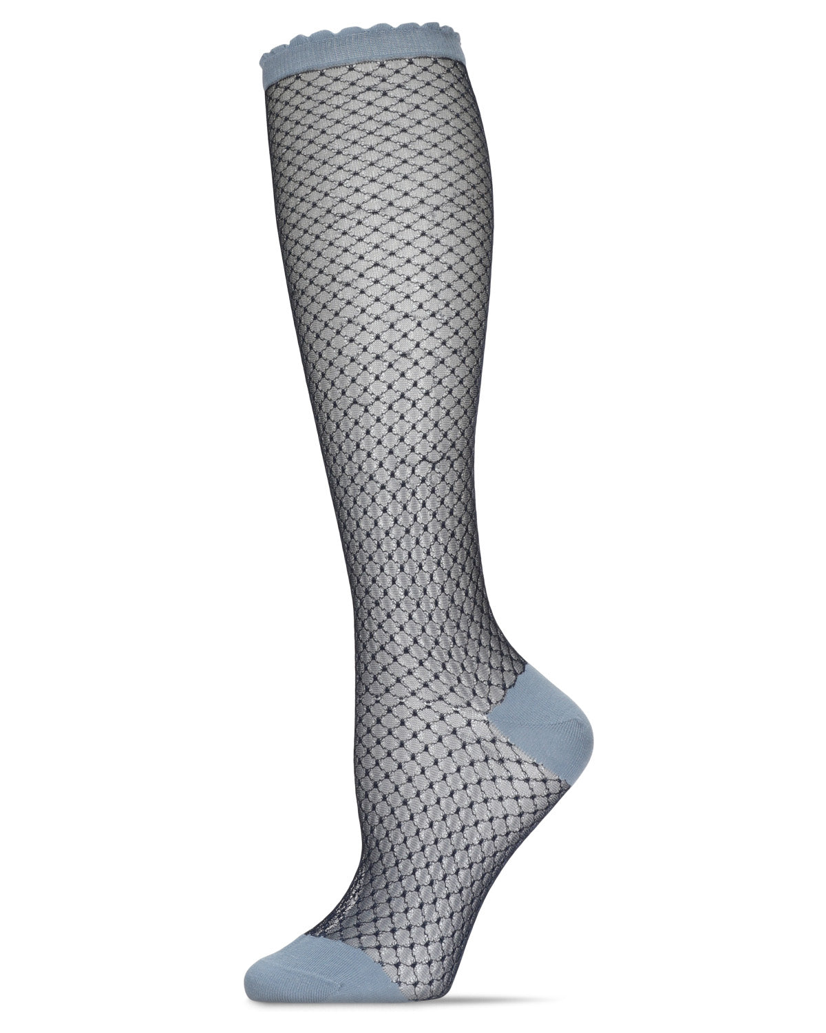 Women's Diamond Trellis Knee High Socks : Color: Denim