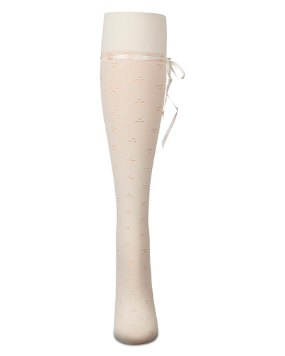 Women's Pointelle Bow Tie Knee High Socks : Color: Black