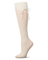 Women's Pointelle Bow Tie Knee High Socks : Color: Ivory