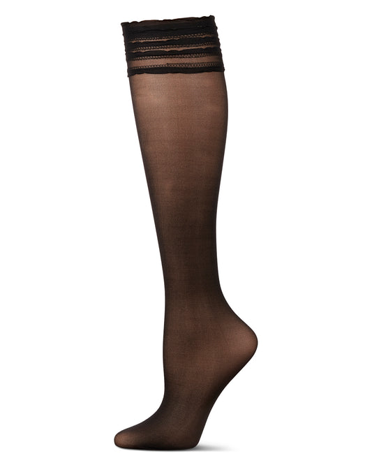 Women's Rufflicious Knee High Socks : Color: Black