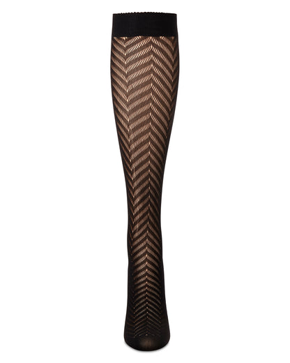 Women's Chevron Net Knee High Socks : Color: Blue