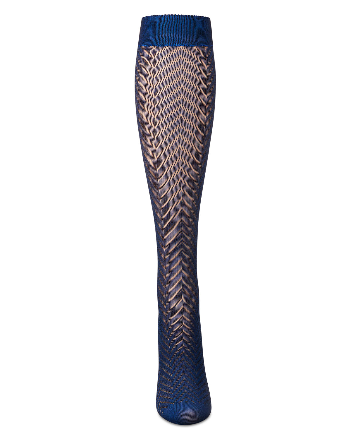 Women's Chevron Net Knee High Socks : Color: Blue