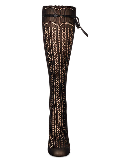 Women's Bowtastic Knee High Socks : Color: Black