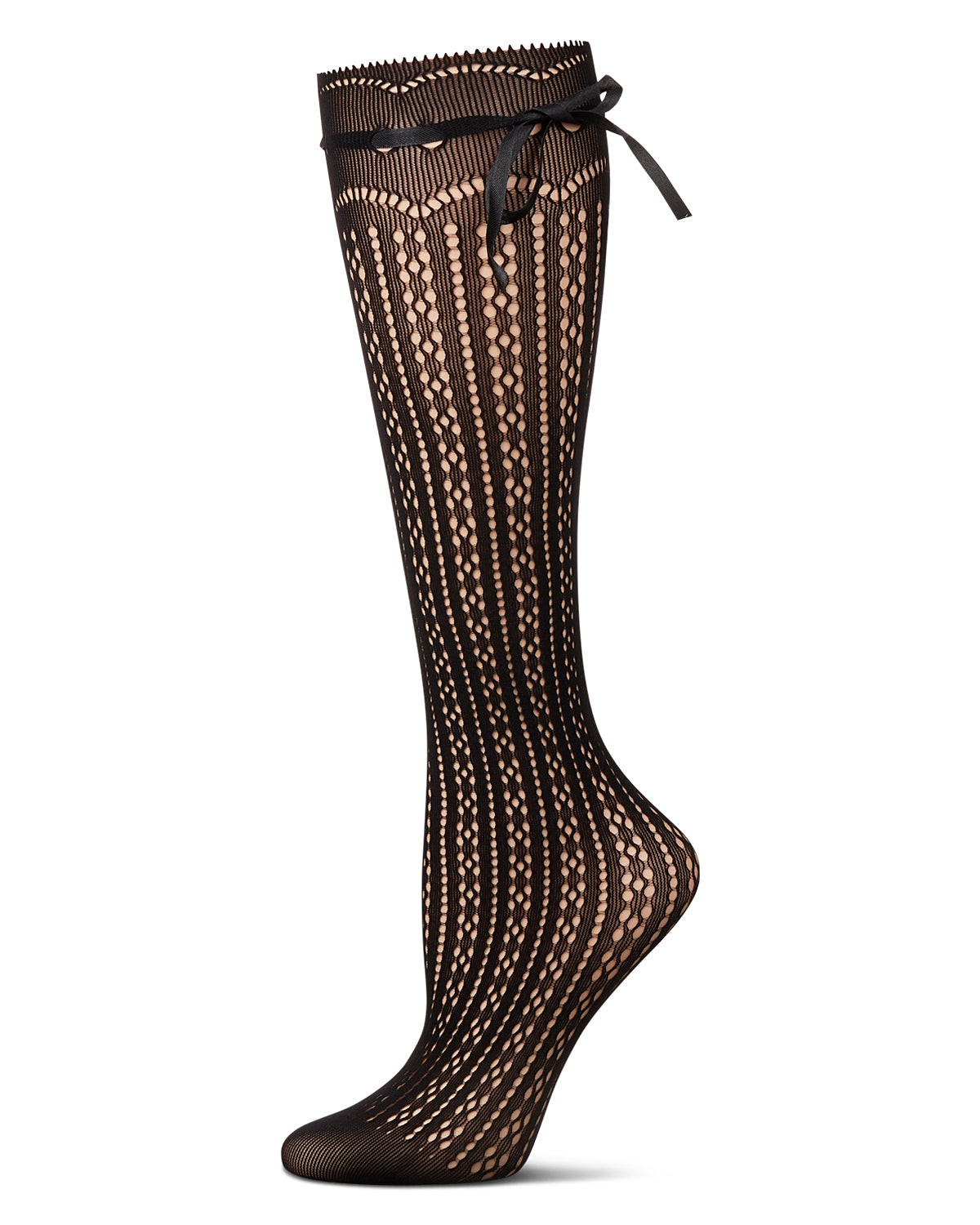 Women's Bowtastic Knee High Socks : Color: Black