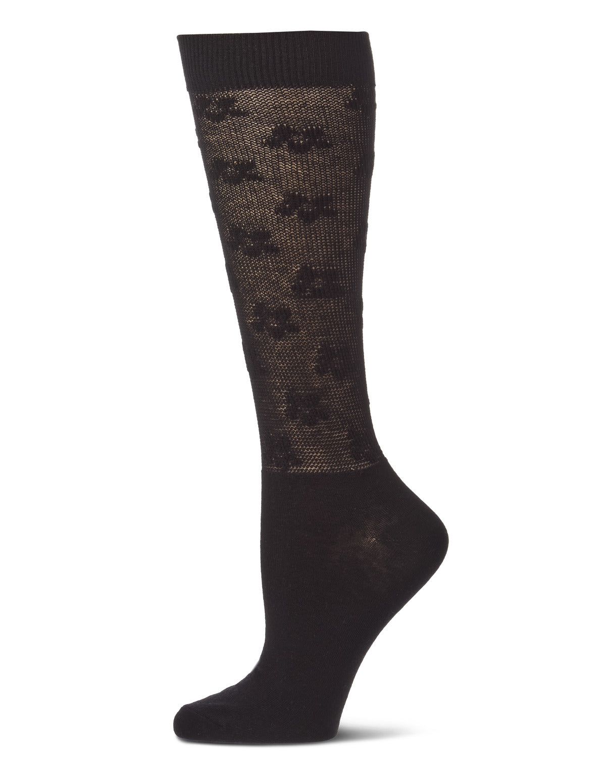 Women's 3D-Floral Cotton-Rich Fashion Knee High Sock
