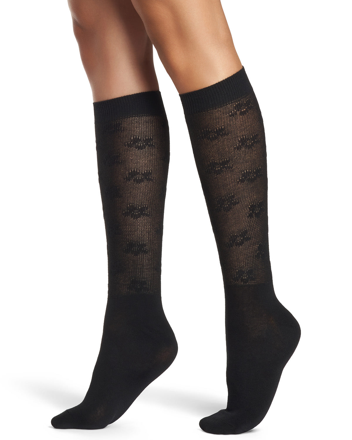 Women's 3D-Floral Cotton-Rich Fashion Knee High Sock