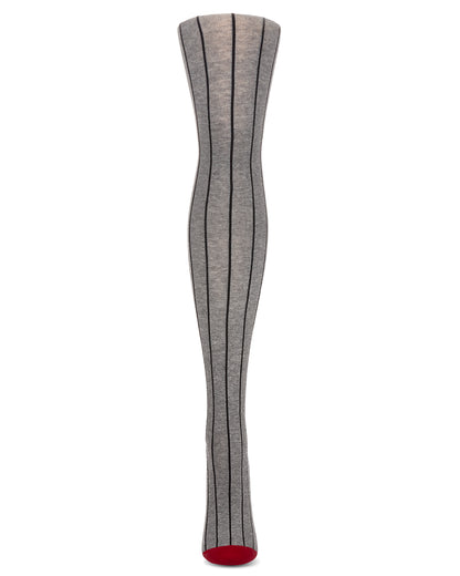 Women's Cozy Cotton Blend "Hot Pinstripe" Sweater Tights : Color: Cloudy Skies