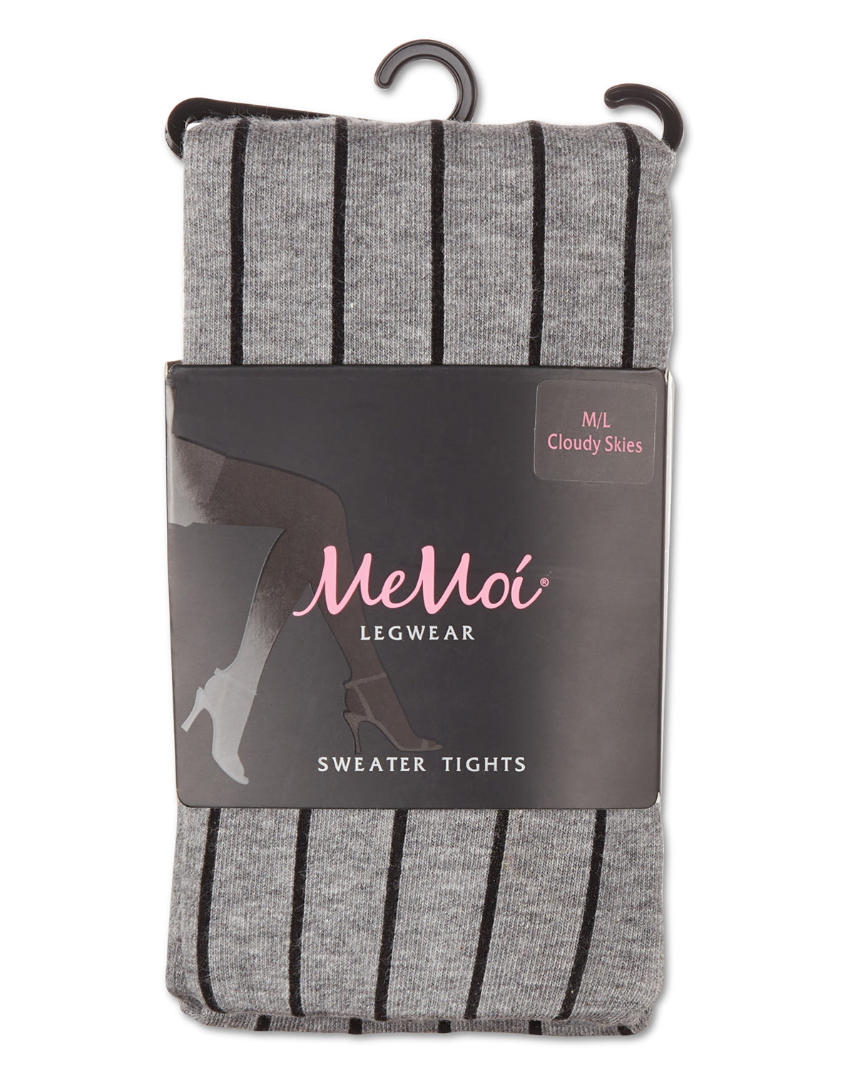 Women's Cozy Cotton Blend "Hot Pinstripe" Sweater Tights : Color: Cloudy Skies