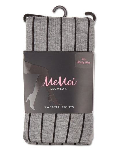 Women's Cozy Cotton Blend "Hot Pinstripe" Sweater Tights : Color: Cloudy Skies