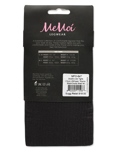 Women's Sportif Rib Nylon Fashion Tights : Color: Clody Skies/Black