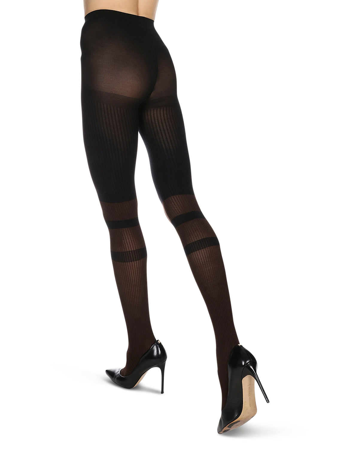 Women's Sportif Rib Nylon Fashion Tights : Color: Espresso Black