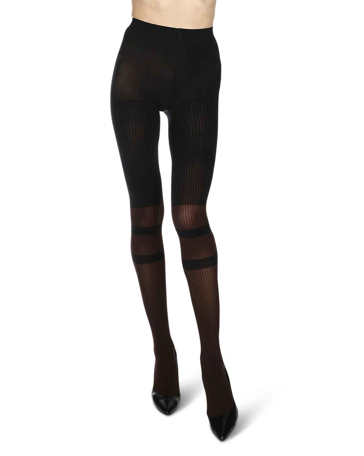 Women's Sportif Rib Nylon Fashion Tights : Color: Espresso Black