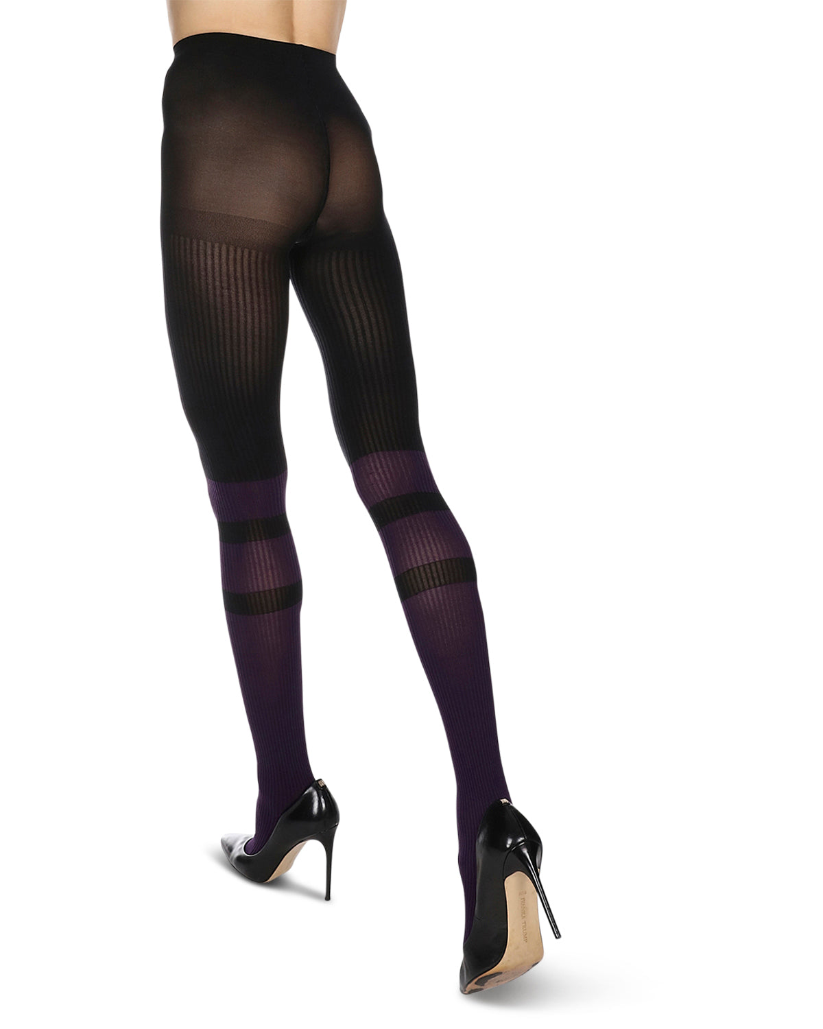 Women's Sportif Rib Nylon Fashion Tights : Color: Plum Perfect