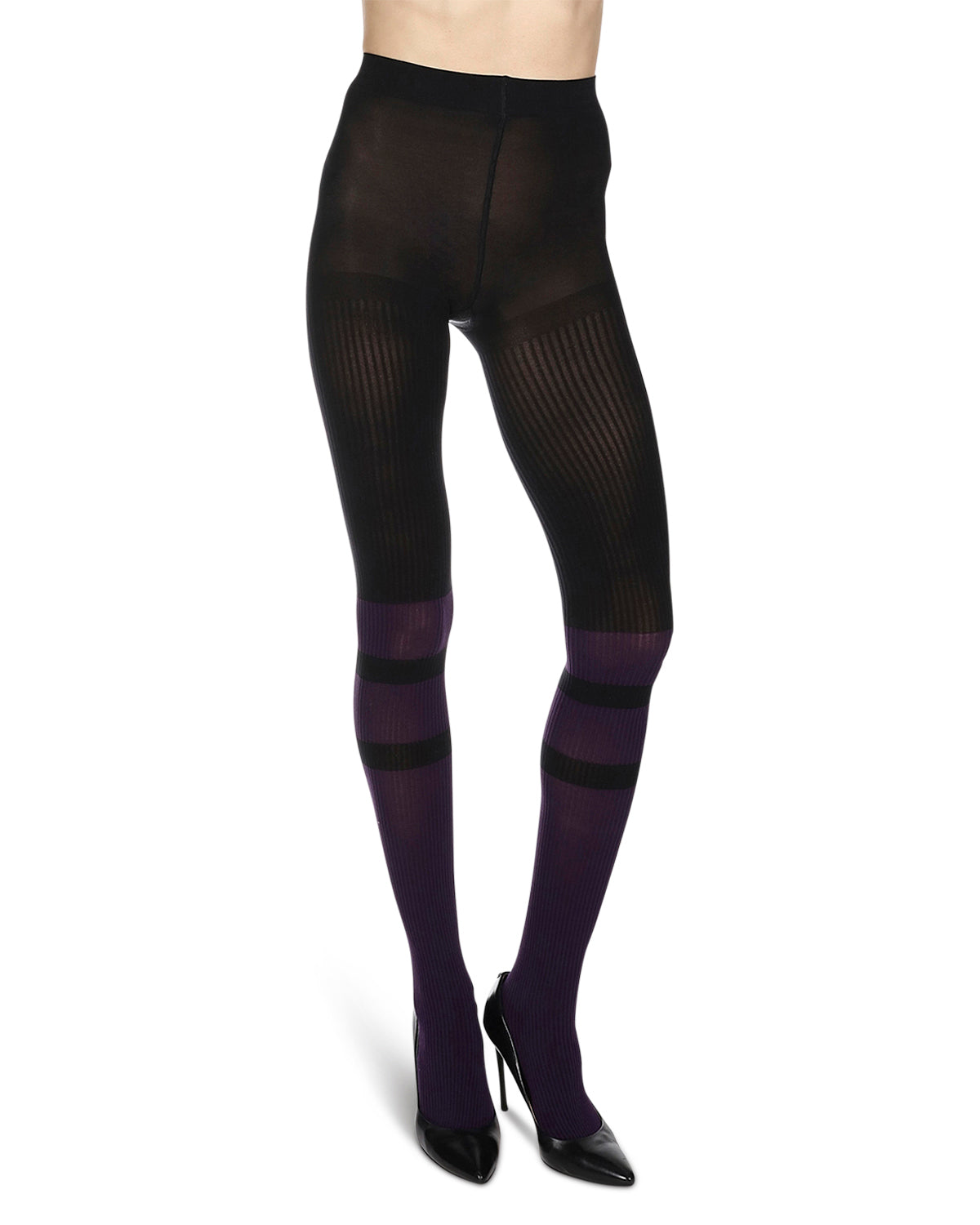 Women's Sportif Rib Nylon Fashion Tights : Color: Plum Perfect