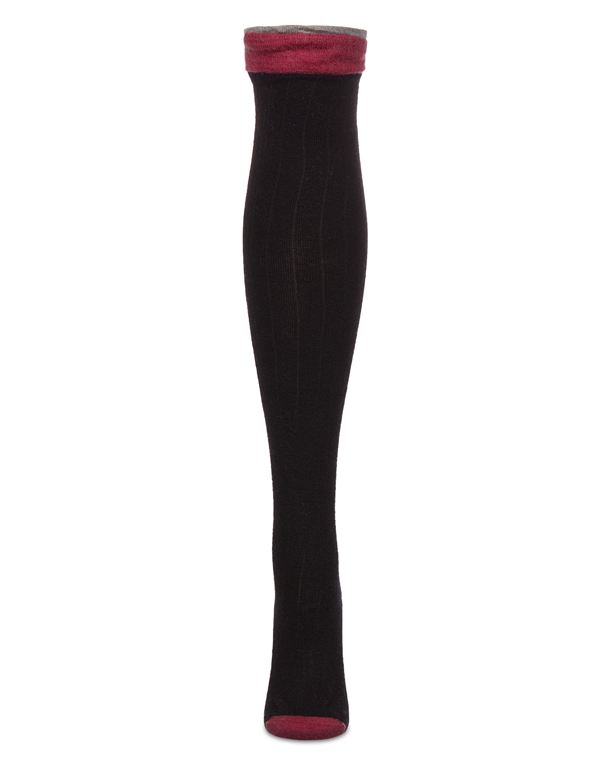 Ruffle Top Cashmere Blend Over the Knee Socks : Color: Black