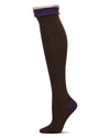 Ruffle Top Cashmere Blend Over the Knee Socks : Color: Espresso