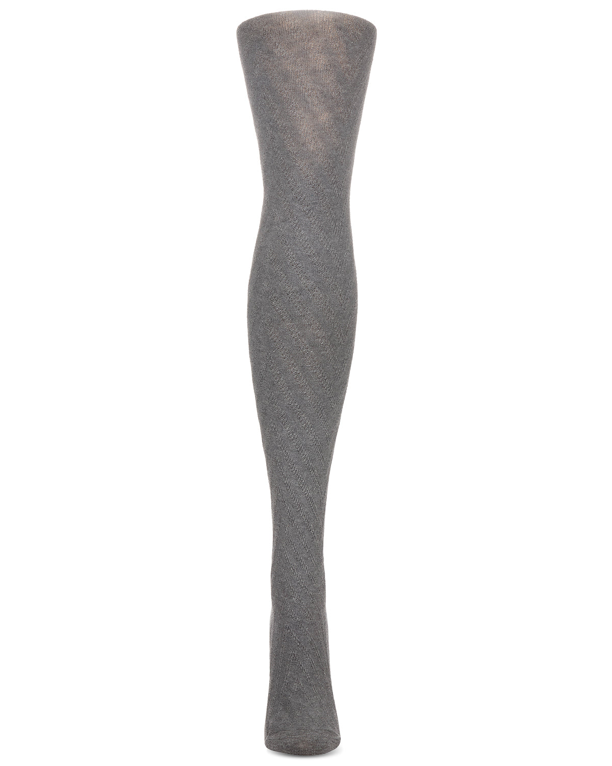 Textured Chevron Cotton Blend Sweater Tights : Color: Cloudy Skies