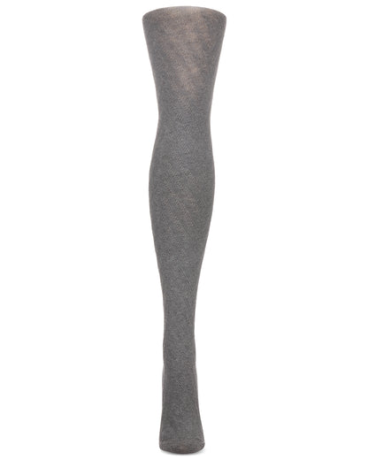 Textured Chevron Cotton Blend Sweater Tights : Color: Cloudy Skies