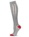 Hot Pinstripe Cotton Blend Knee High Sock : Color: Cloudy Skies