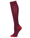 Hot Pinstripe Cotton Blend Knee High Sock : Color: Magenta