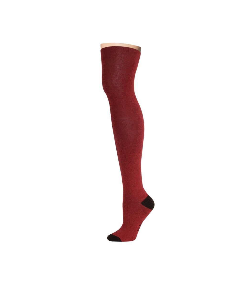 Double Standard Cotton Blend Thigh High Sock : Color: Espresso