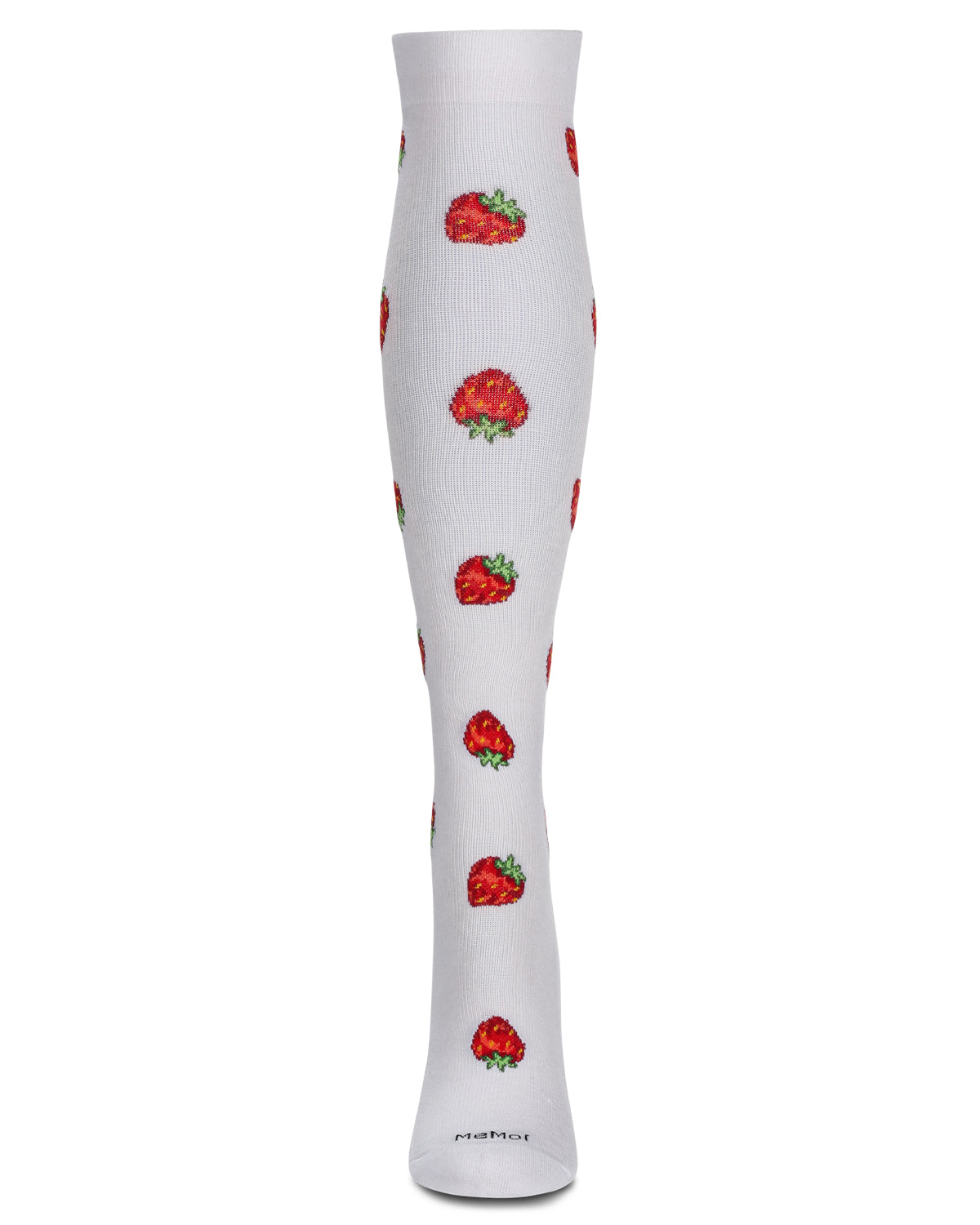 Women's Strawberry Field Bamboo Blend 8-15mmHg Graduated Compression Socks : Color: White