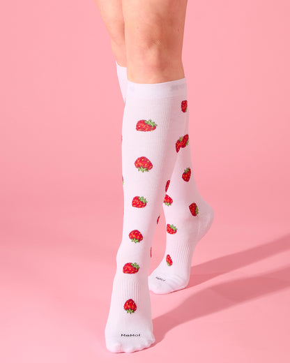 Women's Strawberry Field Bamboo Blend 8-15mmHg Graduated Compression Socks