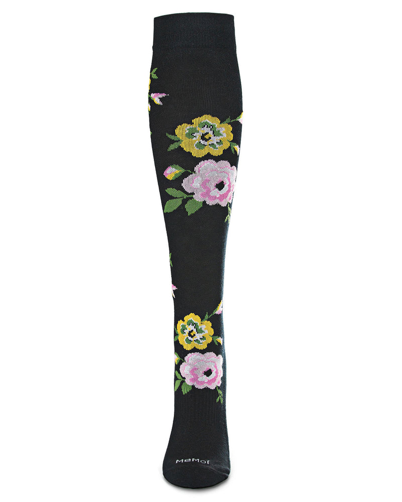 Unisex black graduated compression knee high with Bamboo size 2m