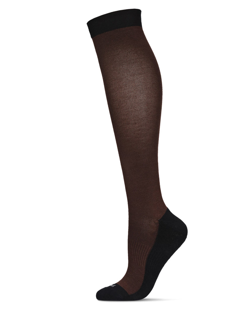 Women's Two-Tone Contrast Bamboo Blend 8-15mmHg Graduated Compression Socks
