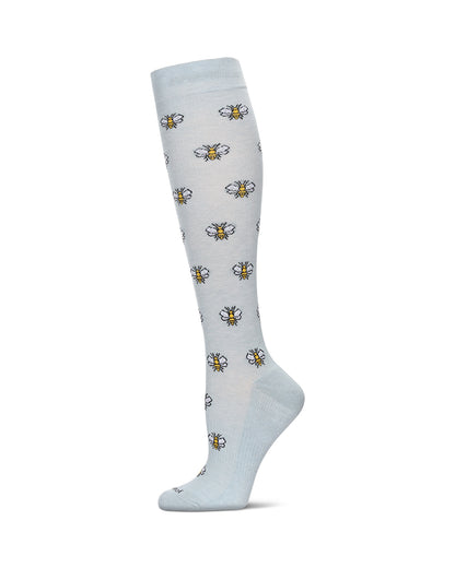Women's Bees Bamboo Blend 8-15 MMHG Graduated Compression Socks : Color: Light Blue
