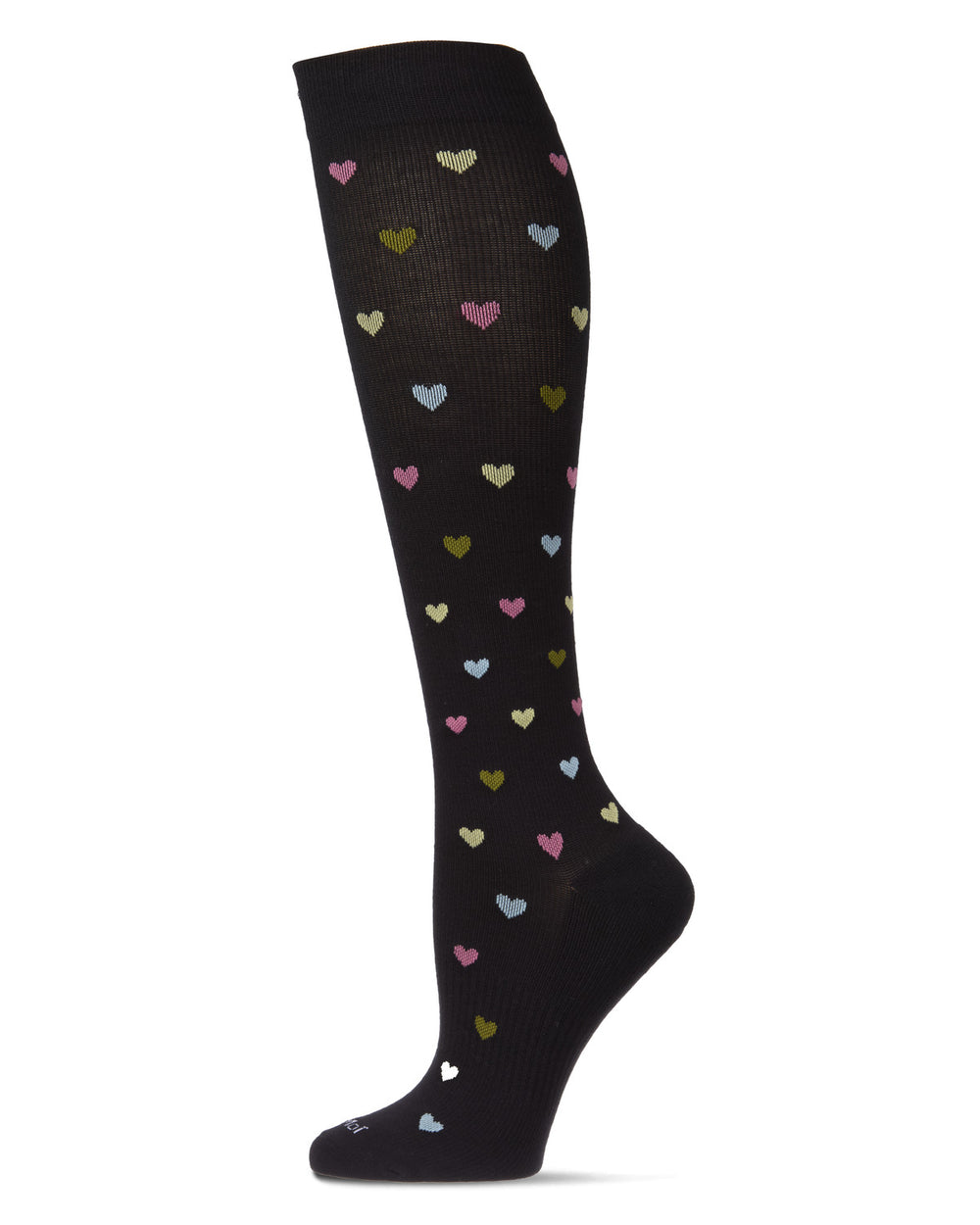 Women's Multicolor Hearts Bamboo Blend 8-15MMHG Graduated Compression Socks