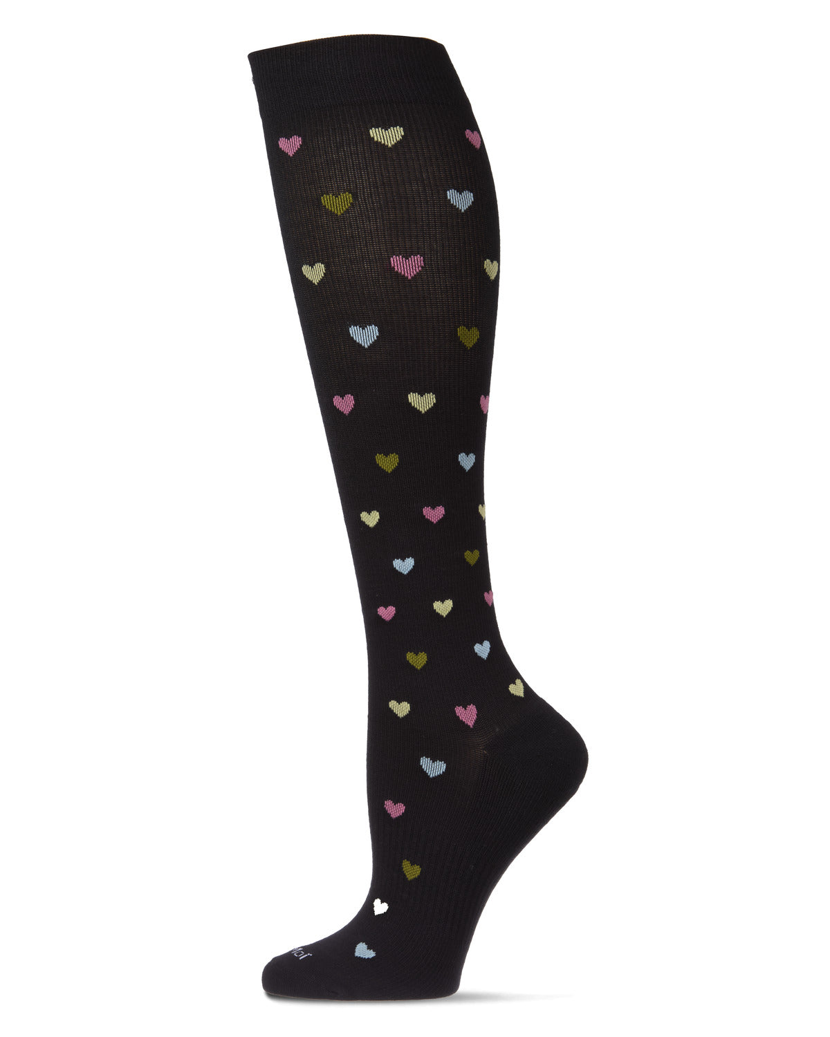 Women's Multicolor Hearts Bamboo Blend 8-15MMHG Graduated Compression Socks