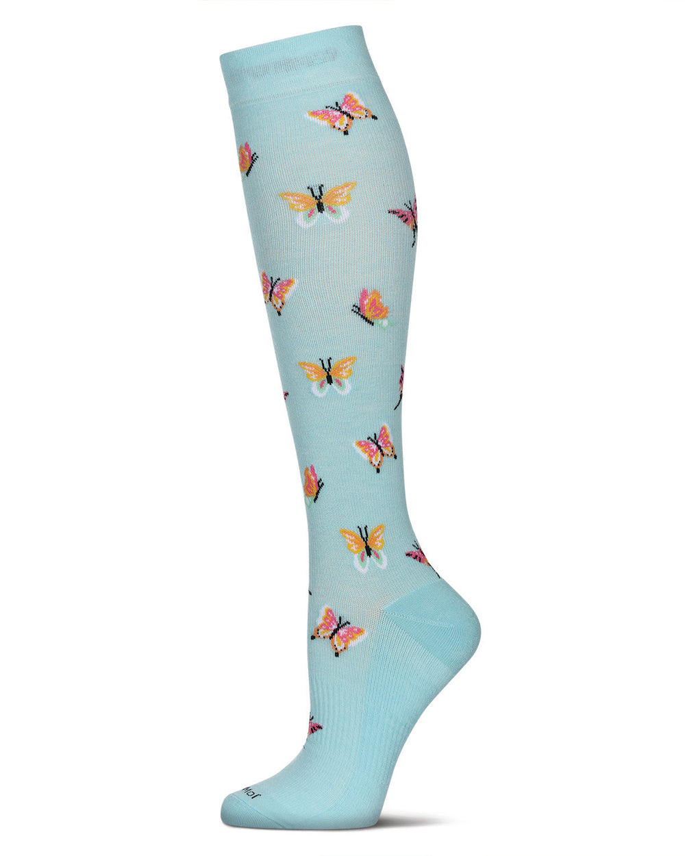 Women's Butterfly Bamboo Blend 8-15MMHG Compression Socks : Color: Blue Frost