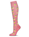 Women's Lemons Bamboo Blend 8-15MMHG Graduated Compression Socks : Color: Pink