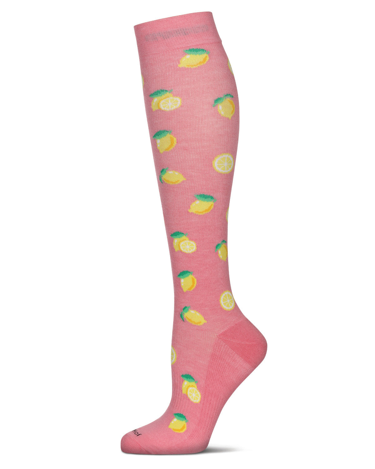 Women's Lemons Bamboo Blend 8-15MMHG Graduated Compression Socks : Color: Pink