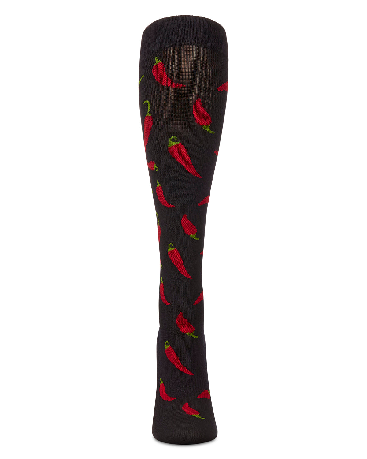 Chili Pepper 8-15 mmHg Graduated Bamboo Compression Socks : Color: Black