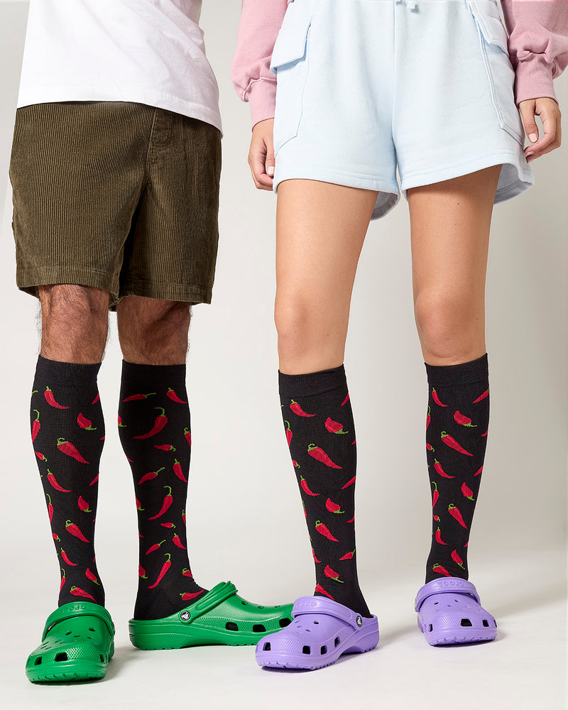 Chili Pepper 8-15 mmHg Graduated Bamboo Compression Socks