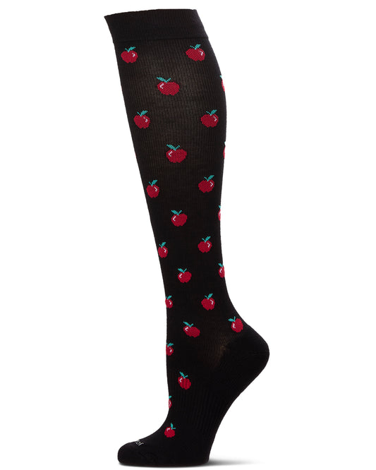 Apples 8-15 mmhm Graduated Bamboo Compression Socks : Color: Black