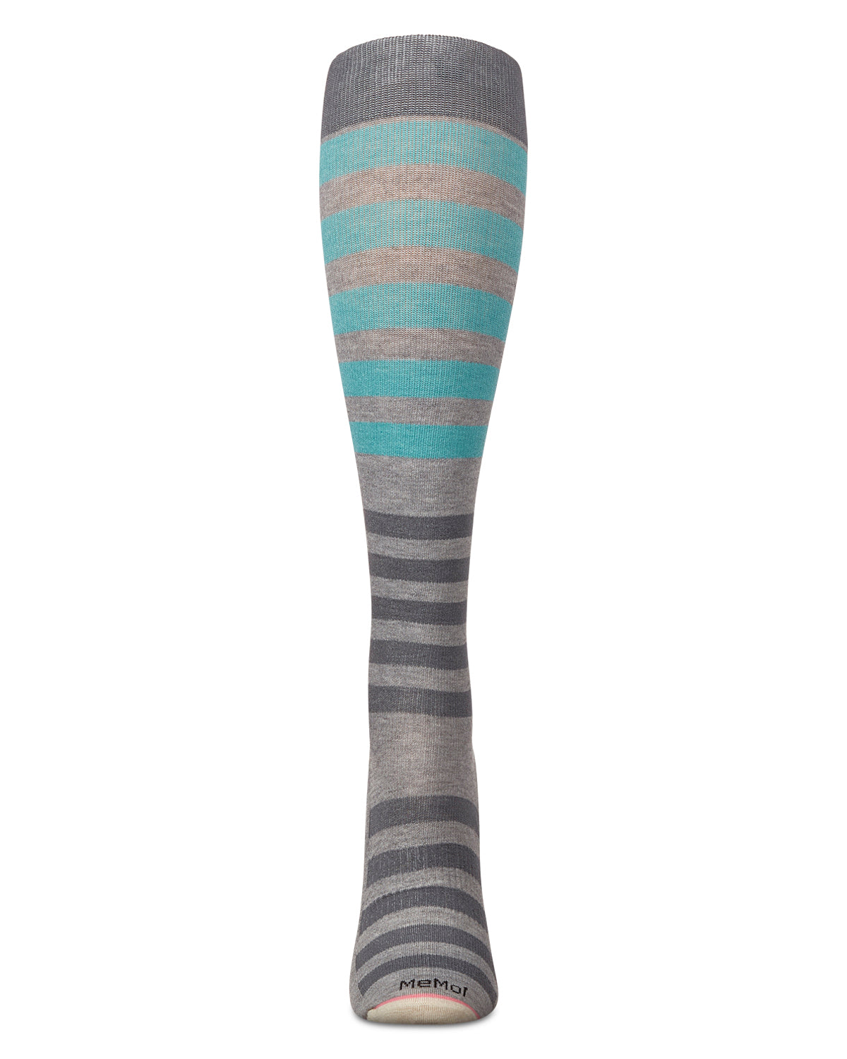 Multi Stripes 8-15 mmHg Graduated Bamboo Compression Socks : Color: Medium Gray